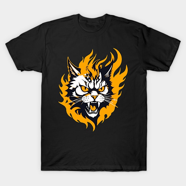 Fierce Cat - Graphic Design T-Shirt by Well3eyond